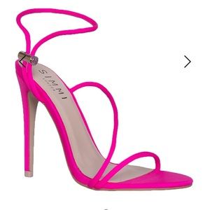Neon pink heels. Size 6
